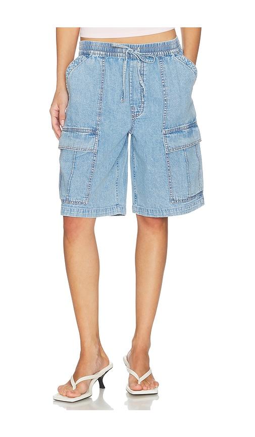 mother the deep dive short in blue.
