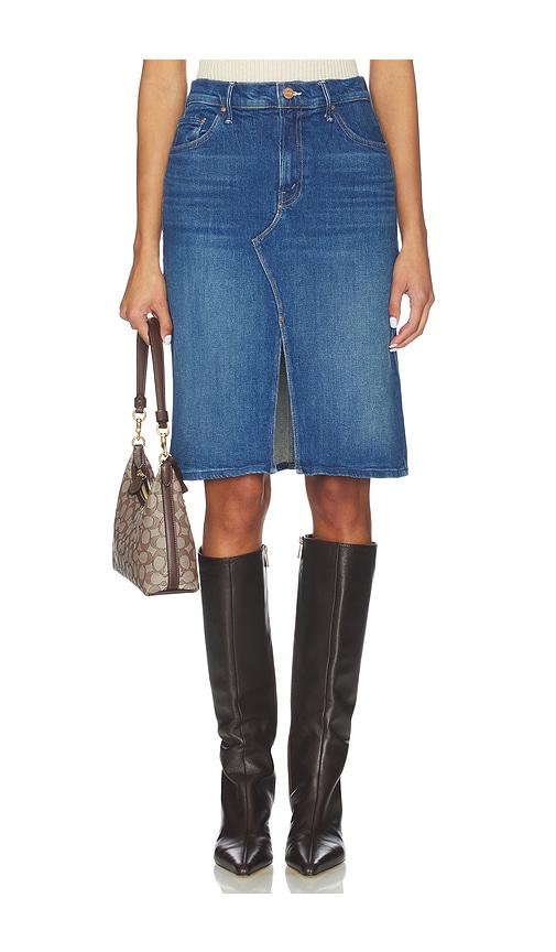 mother the ditcher midi skirt in red.