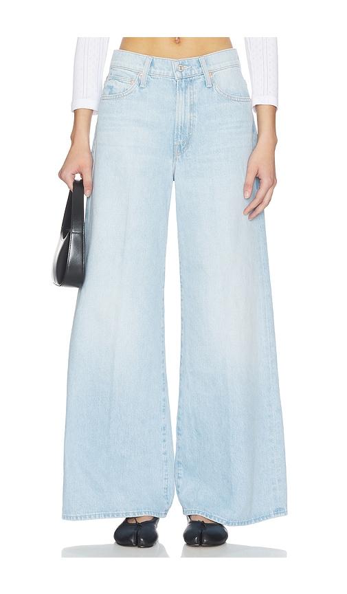 mother the ditcher roller zip skimp jeans in blue.
