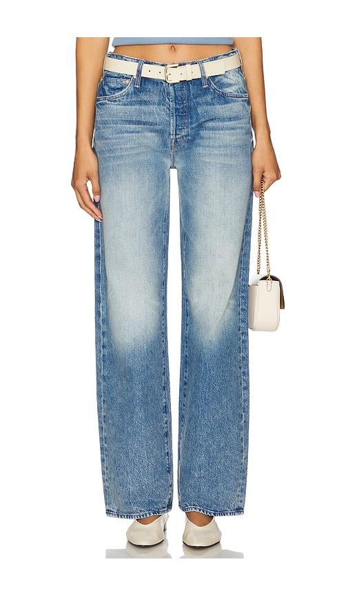 mother the dodger button sneak jeans in blue.