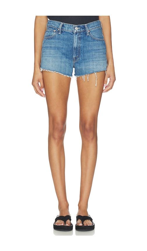 mother the dodger short short fray short in blue.
