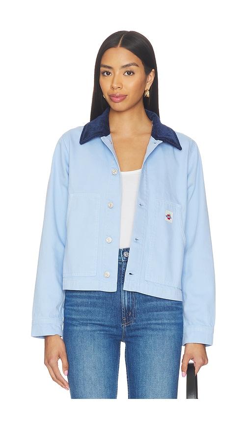 mother the frontline jacket in blue.