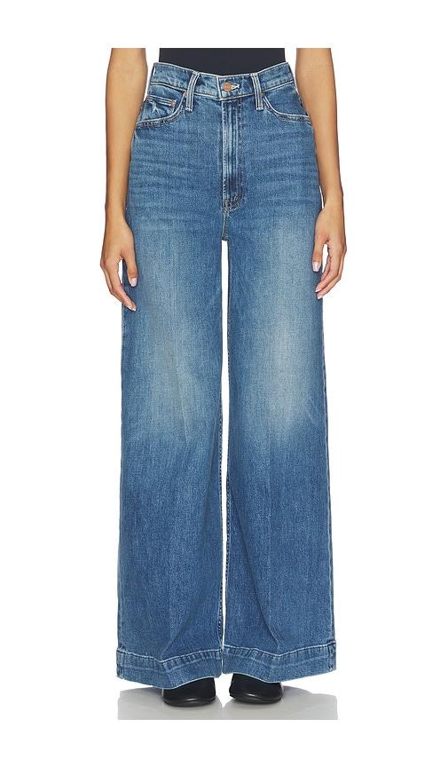 mother the headliner sneak jeans in blue.