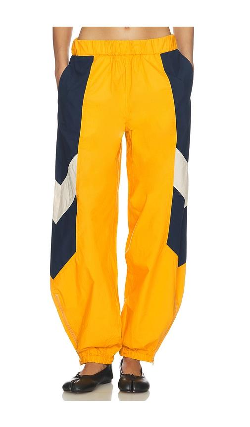 mother the home stretch sneak pants in yellow.