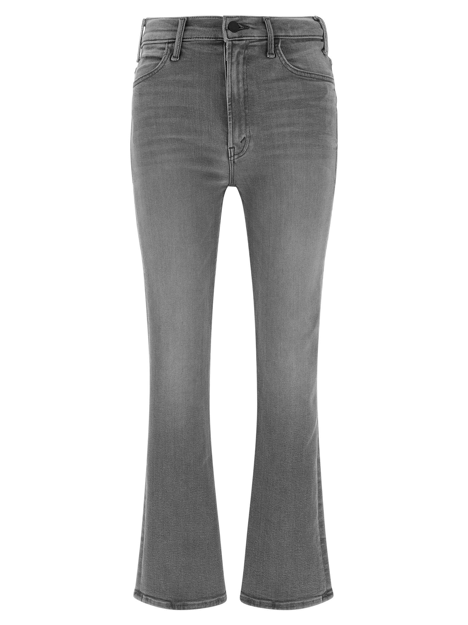 mother the hustler ankle fray jeans gray - women