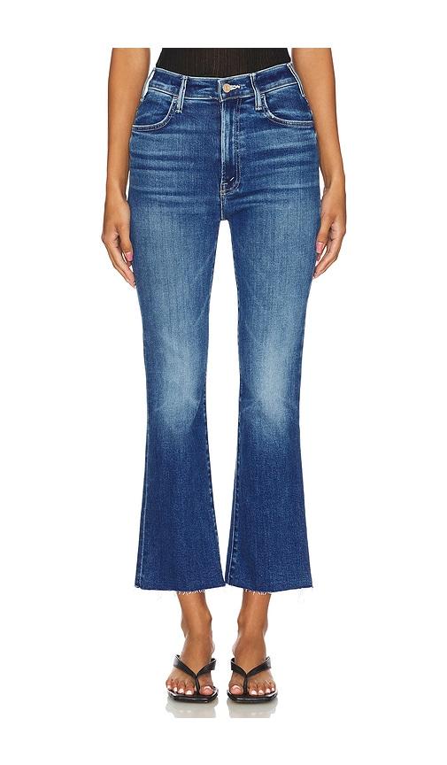 mother the hustler ankle fray jeans in denim-medium.