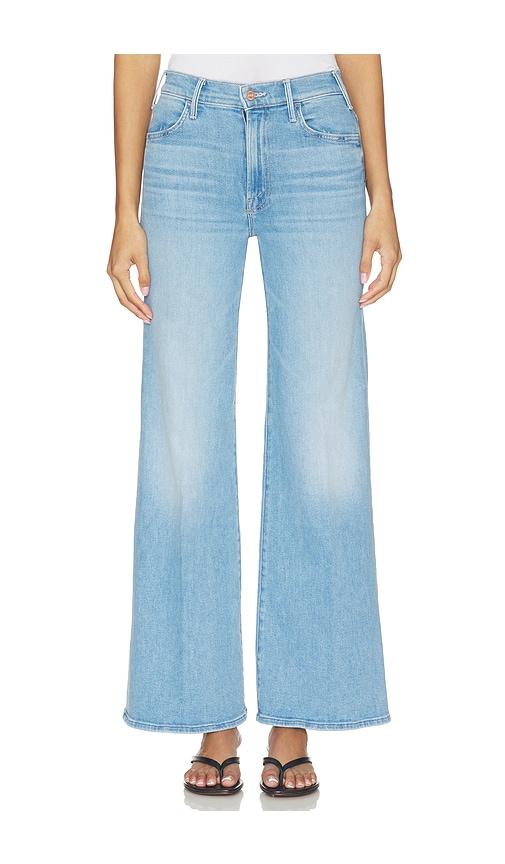 mother the hustler roller sneak jeans in blue.