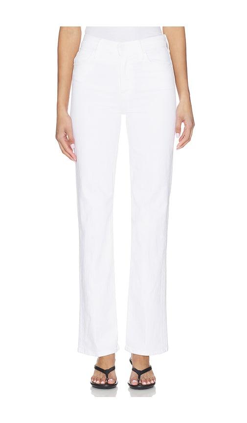 mother the kick it jeans in white.