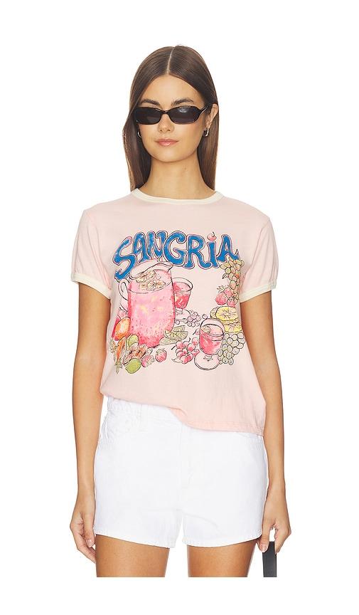 mother the lil goodie ringer tee in pink.