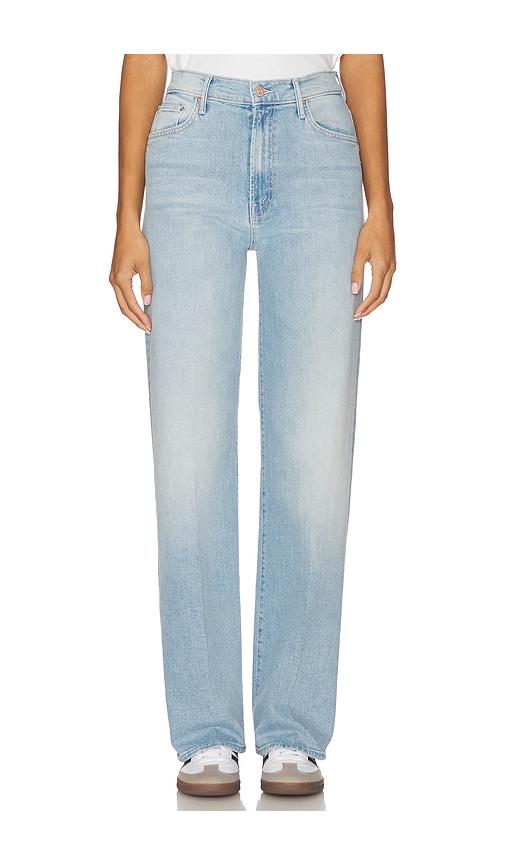 mother the maven sneak jeans in blue.