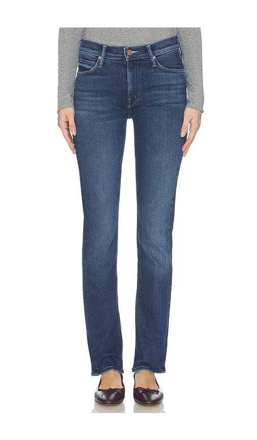 mother the mid rise dazzler skimp jeans in blue.