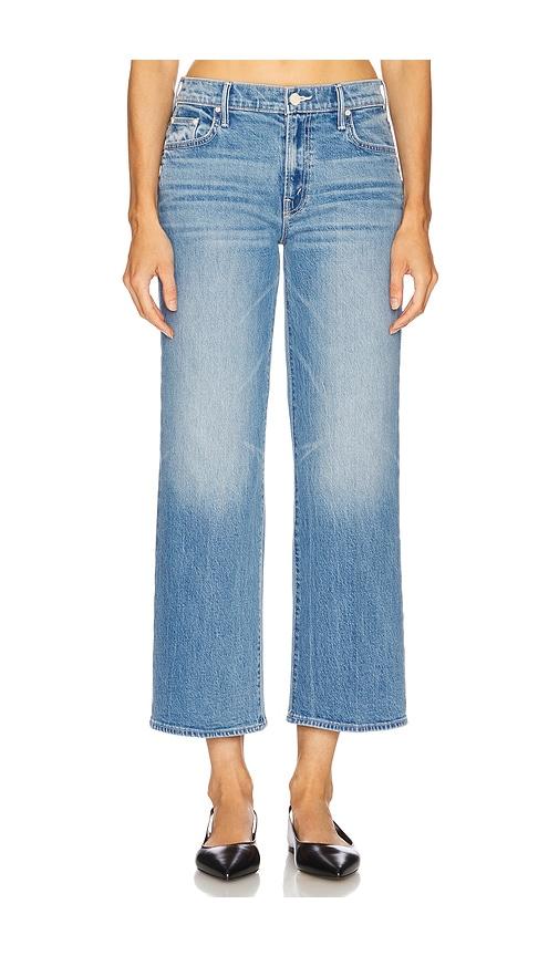 mother the mid rise maven ankle jeans in blue.