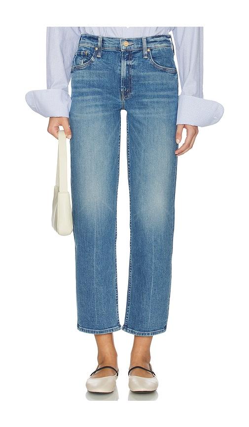 mother the newbie ankle jeans in blue.