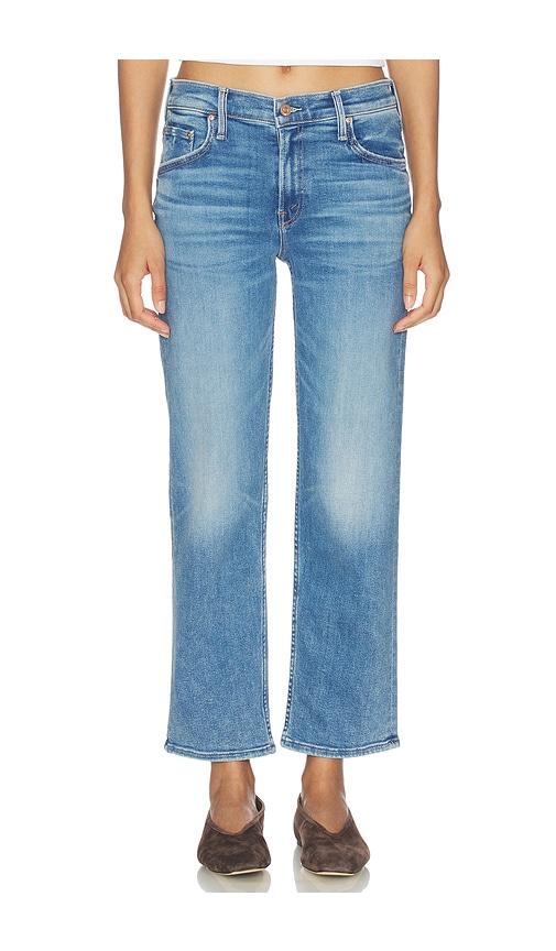 mother the newbie ankle jeans in blue.