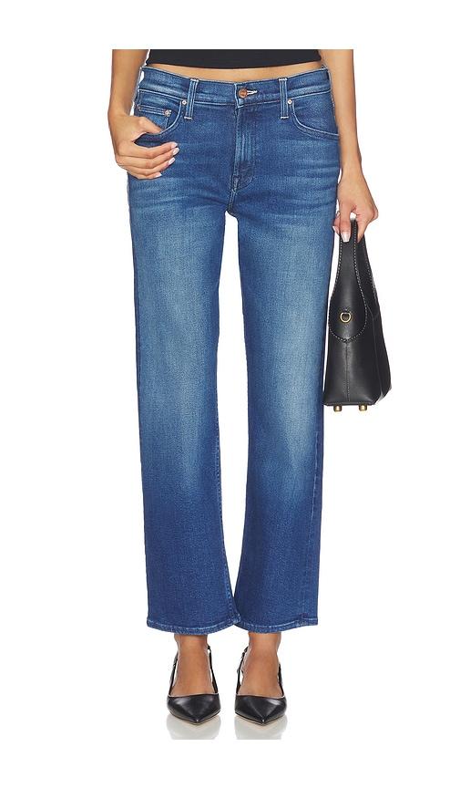 mother the newbie ankle jeans in navy.