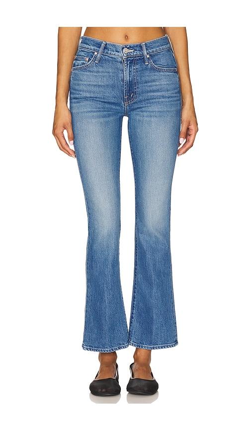 mother the outsider flood jeans in blue.