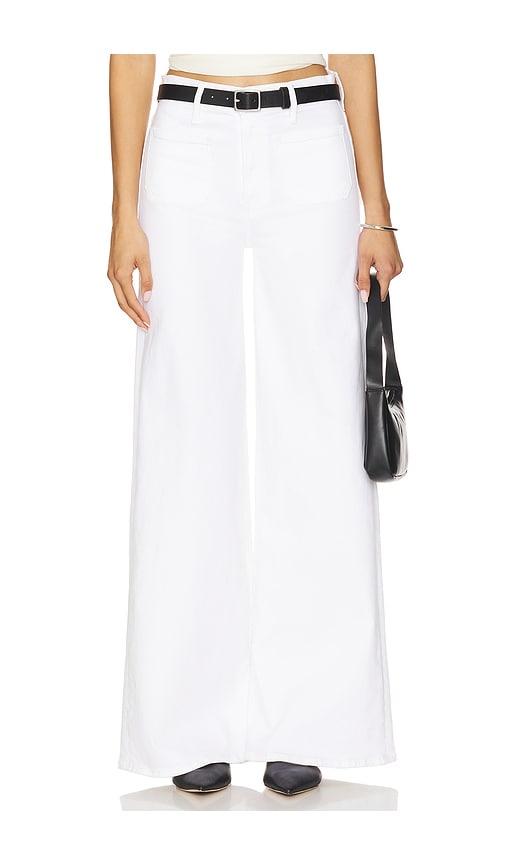 mother the patch pocket undercover sneak jeans in white.