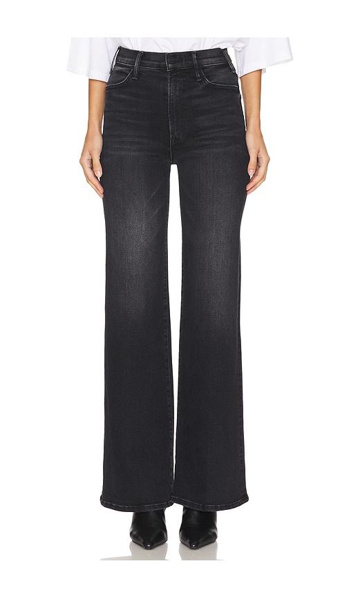 mother the petite hustler sneak jeans in black.