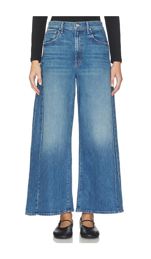 mother the pipe-dream zip ankle jeans in blue.
