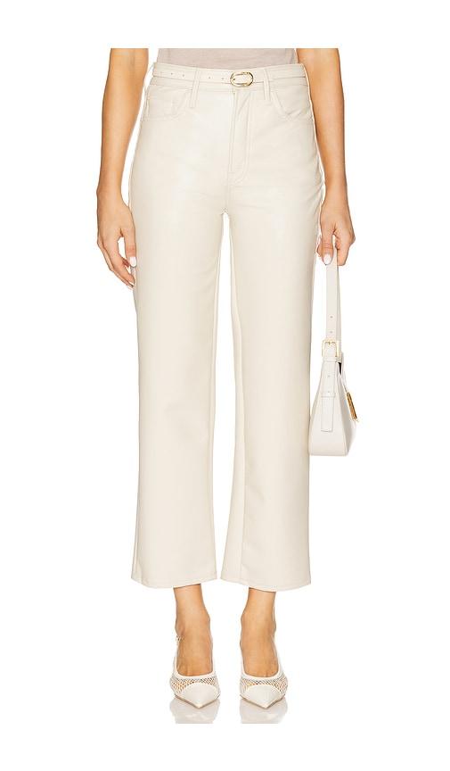mother the rambler zip ankle jeans in ivory.