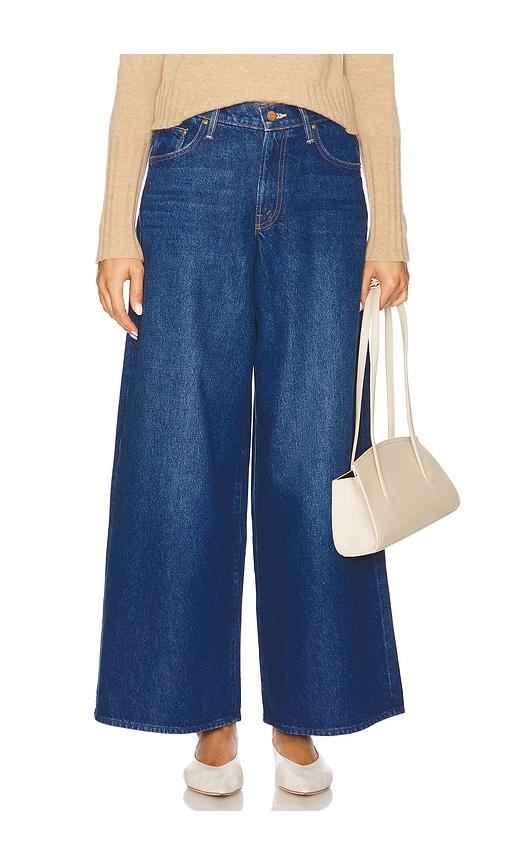 mother the rigatoni sneak jeans in blue.