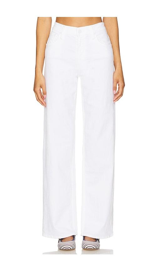 mother the spinner zip sneak jeans in white.
