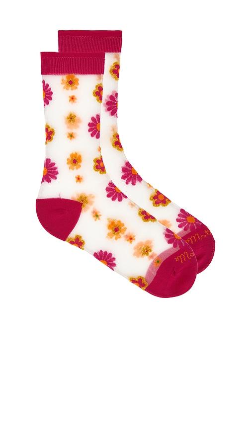 mother the step up socks in pink.