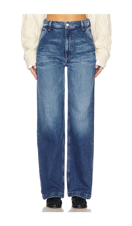 mother the stud finder sneak jeans in denim-medium.
