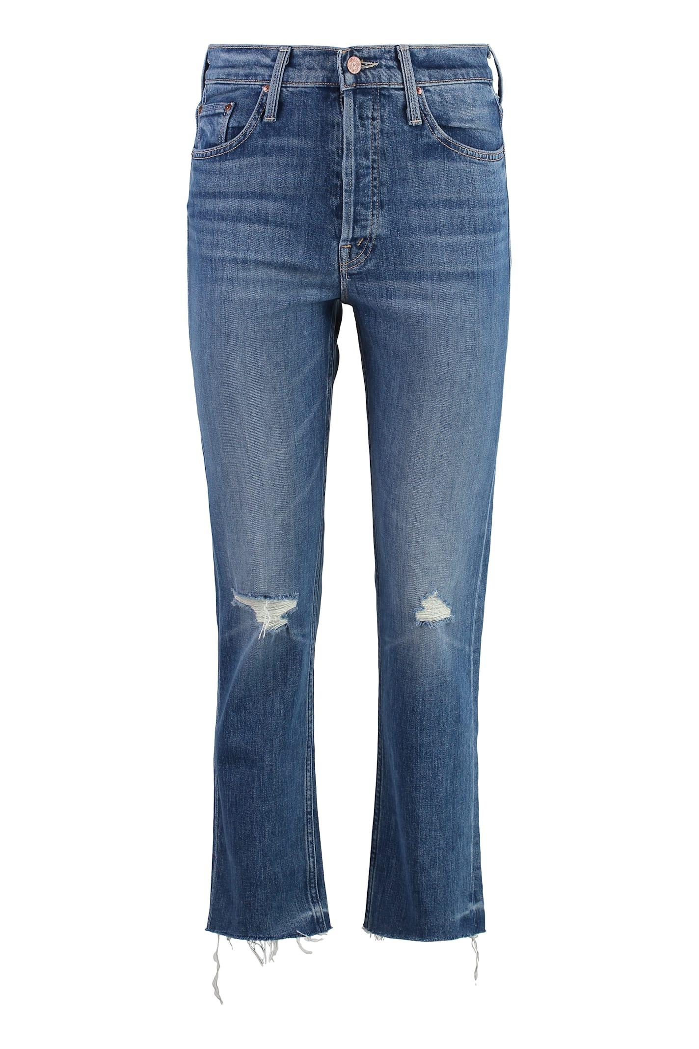 mother the tomcat cropped skinny jeans