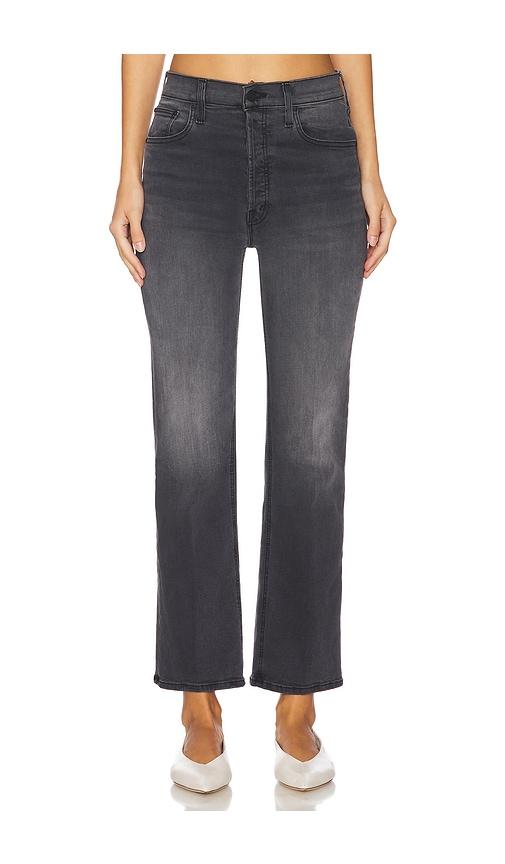 mother the tripper ankle jeans in black.