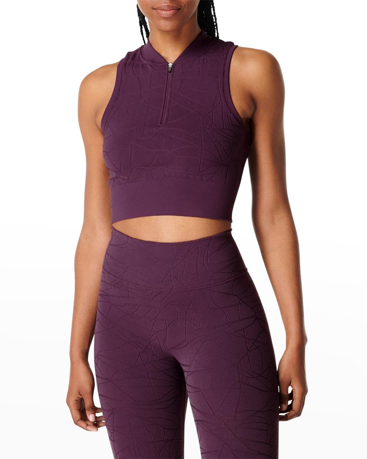 motion jacquard seamless crop tank