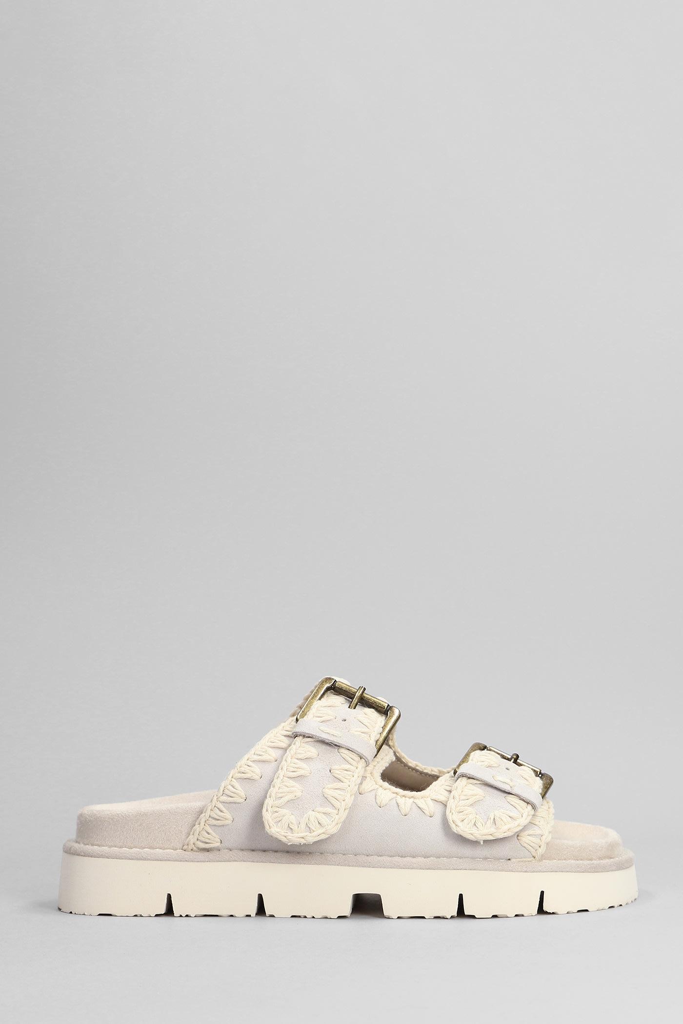 mou new bio flats in grey suede