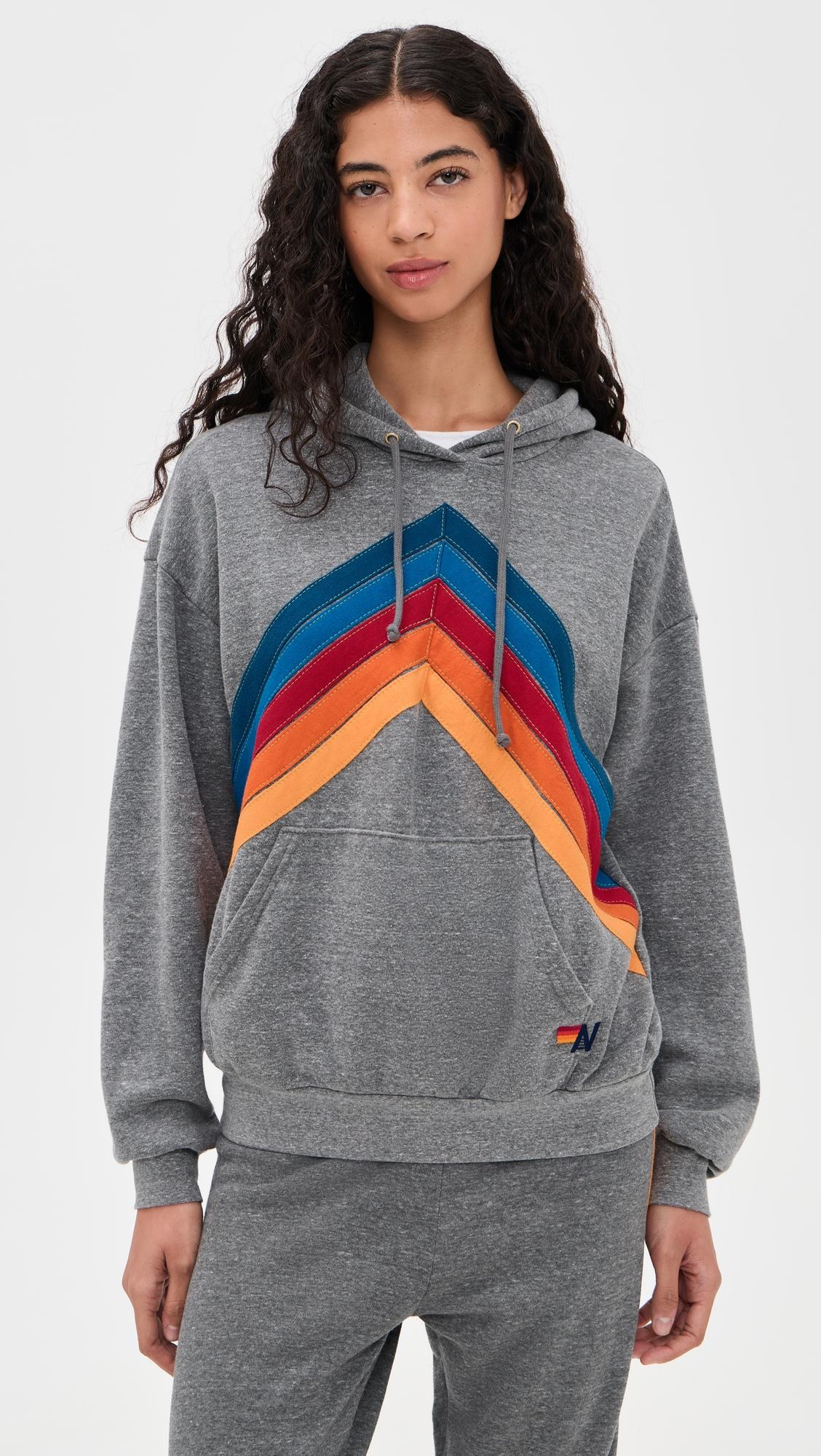 mountain stitch chevron hoodie