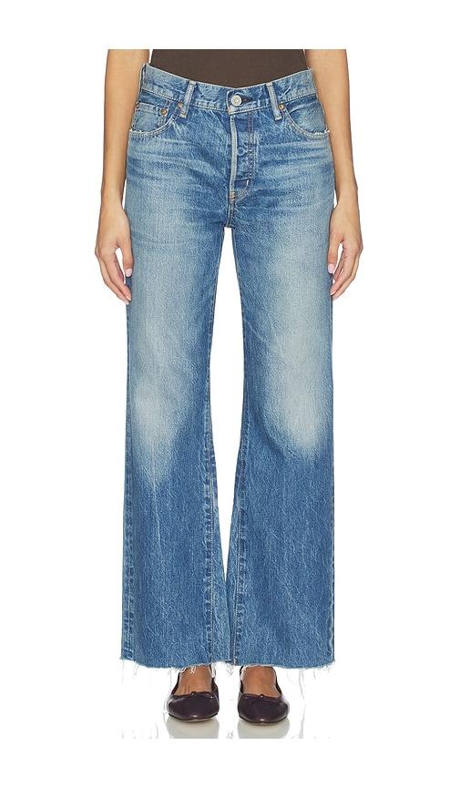 moussy vintage atlantis remake flare jeans in blue.