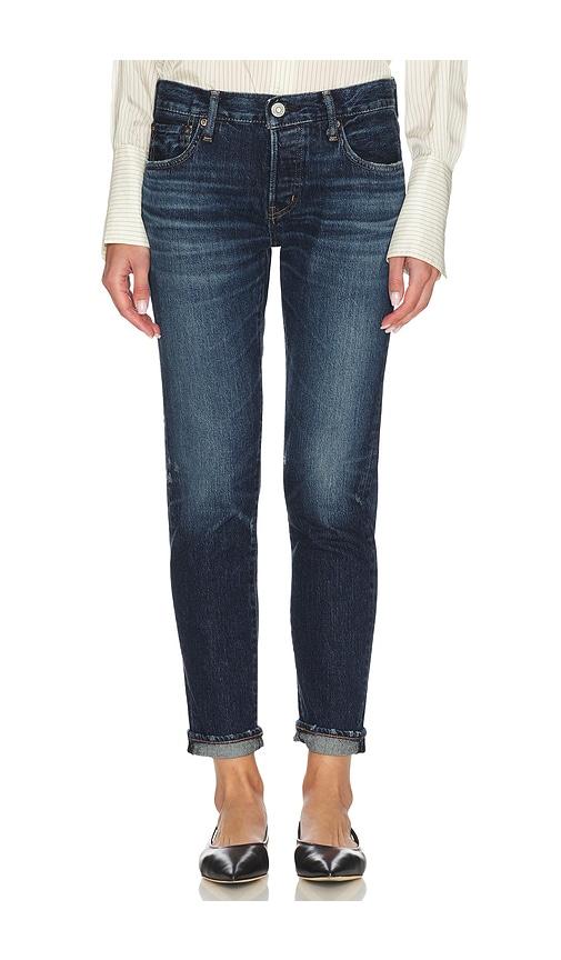 moussy vintage camden tapered jeans in blue.