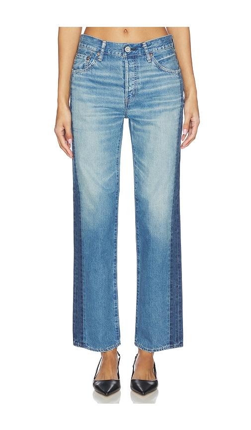 moussy vintage clermont straight jeans in blue.