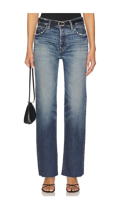 moussy vintage gleason straight jeans in blue.