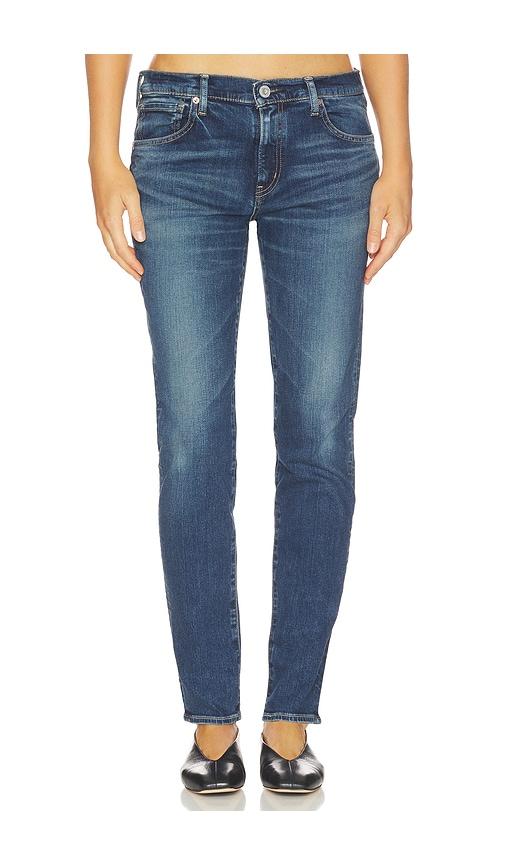 moussy vintage glocester skinny long jeans in blue.