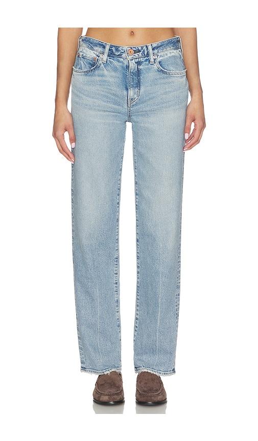 moussy vintage kingston tailored straight jeans in blue.