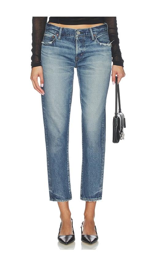 moussy vintage mendon tapered jeans in blue.