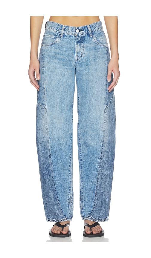 moussy vintage micco remake tapered jeans in blue.