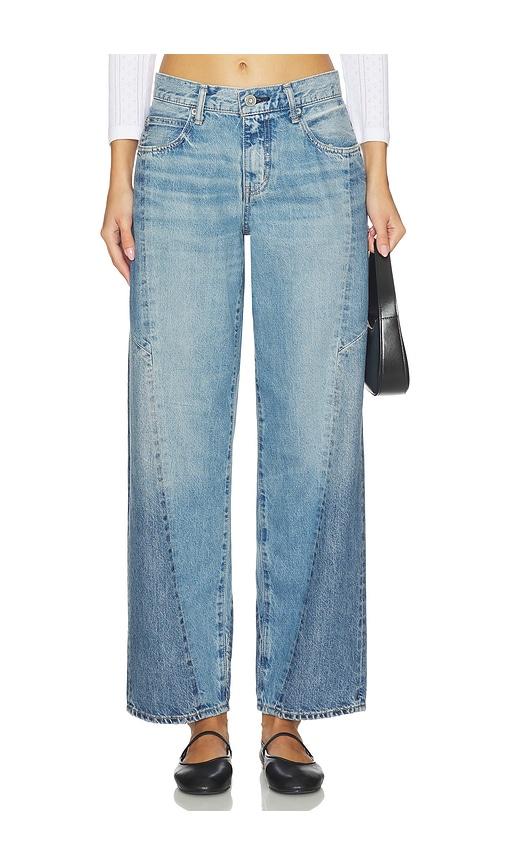 moussy vintage micco remake wide tapered jeans in blue.
