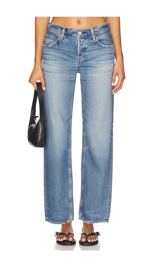 moussy vintage millsboro straight jeans in blue.