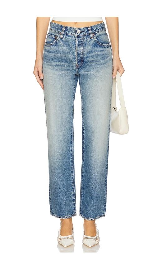 moussy vintage parkchester straight jeans in blue.