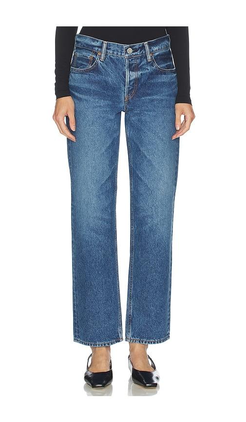 moussy vintage philadelphia straight jeans in blue.