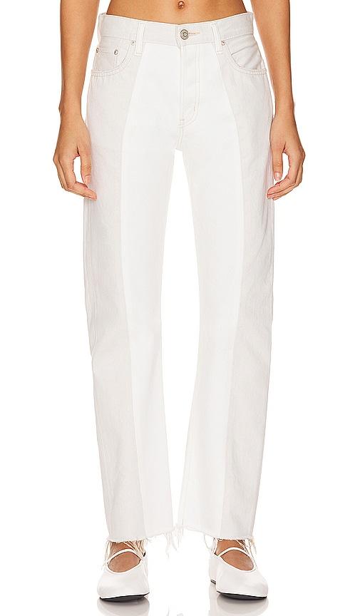 moussy vintage raintrec straight jeans in white.