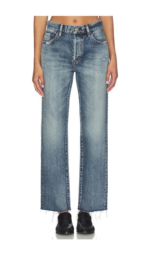 moussy vintage ravencrest straight jeans in blue.