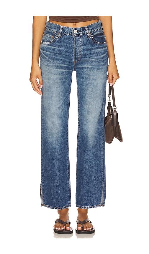 moussy vintage sunset straight jeans in blue.
