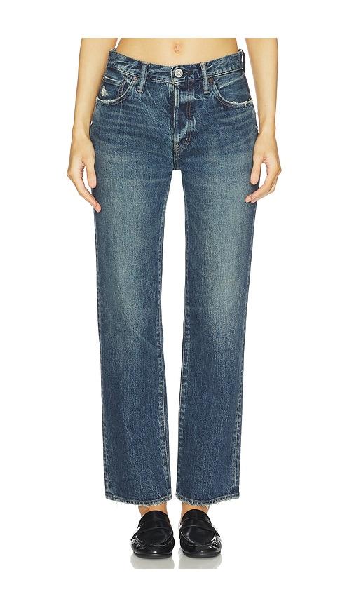 moussy vintage wiley straight jeans in blue.