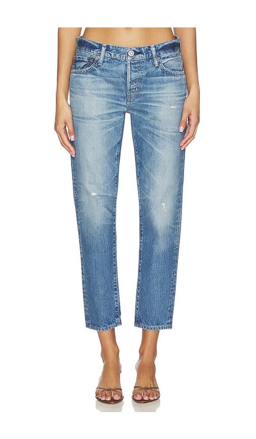 moussy vintage wrentham tapered jeans in navy.
